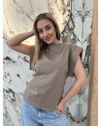T-shirt nietoperz By o la la...! ciemny beż