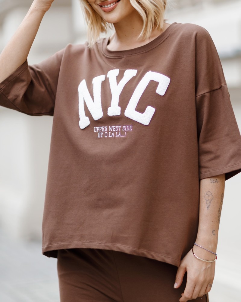 T-shirt NYC By o la la...! mokka T-shirt NYC By o la la...! mokka
