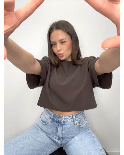 T-shirt krótki pudełkowy La Milla czekoladowy