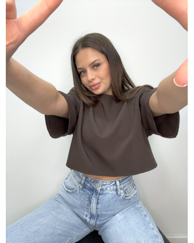 T-shirt krótki pudełkowy La Milla czekoladowy