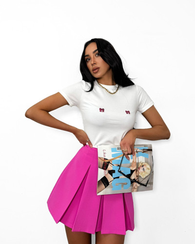 T-shirt kokardki La Milla biały