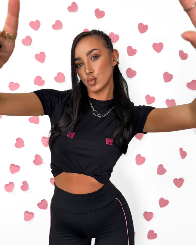 T-shirt kokardki La Milla czarny