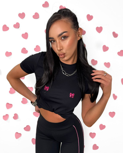 T-shirt kokardki La Milla czarny