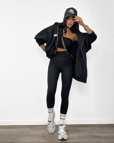 Legginsy lśniące bez zapiętek La Milla czarne