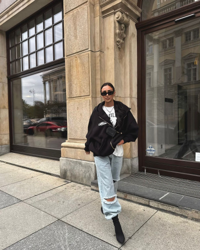 Spodnie jeansowe z dziurami La Milla jasny jeans