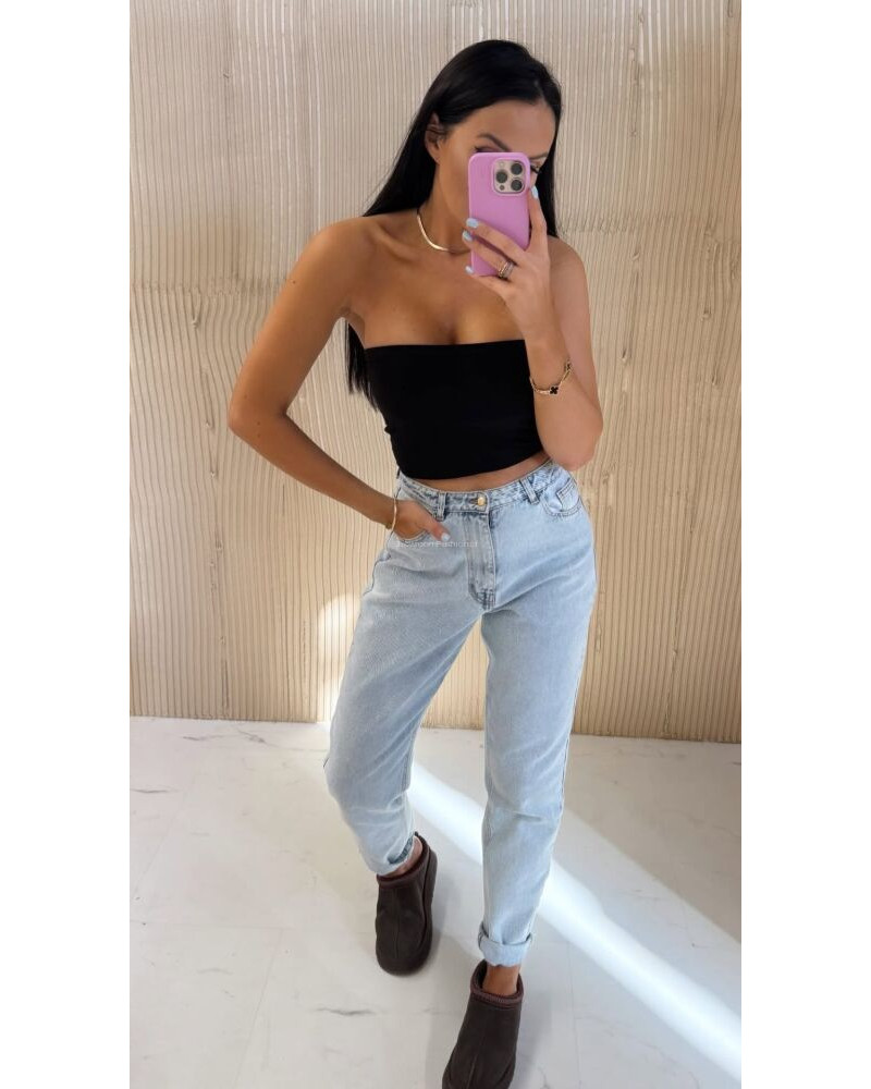 Spodnie jeansowe mom fit La Milla jasny jeans