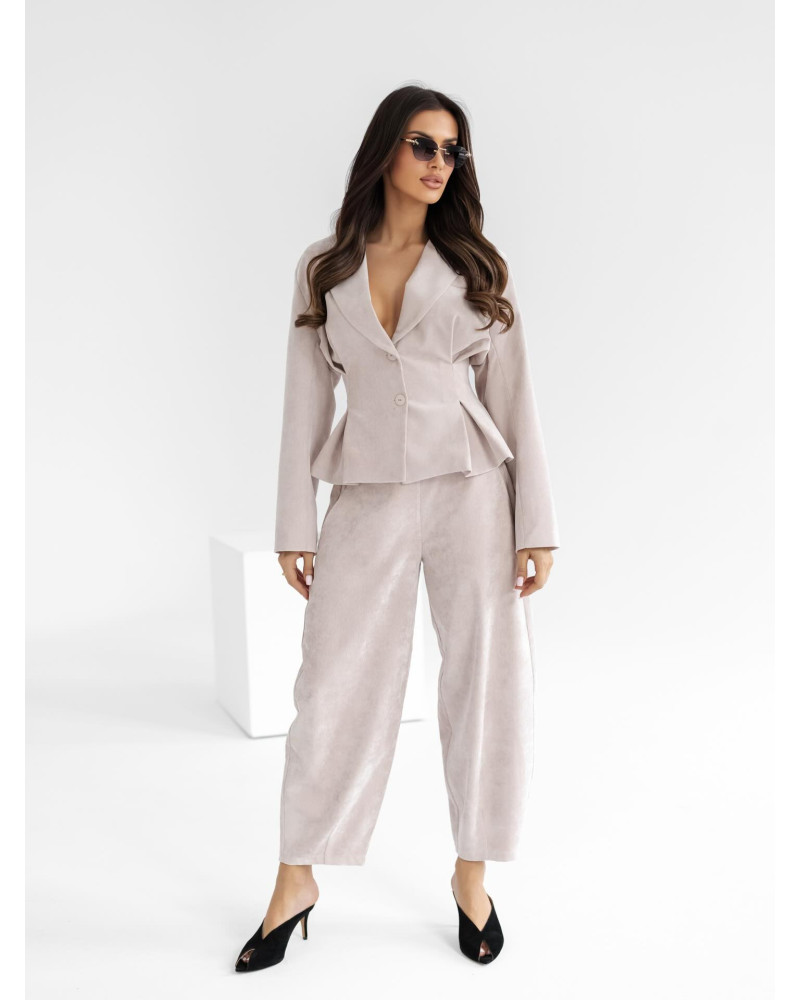 Spodnie sztruksowe banany By o la la...! jasny beż