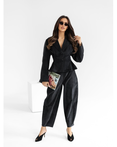 Spodnie sztruksowe banany By o la la...! czarne