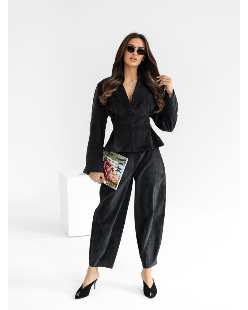 Spodnie sztruksowe banany By o la la...! czarne