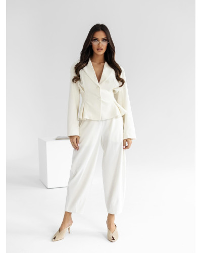 Marynarka sztruksowa By o la la...! śmietankowa