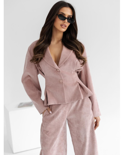 Marynarka sztruksowa By o la la...! różowa