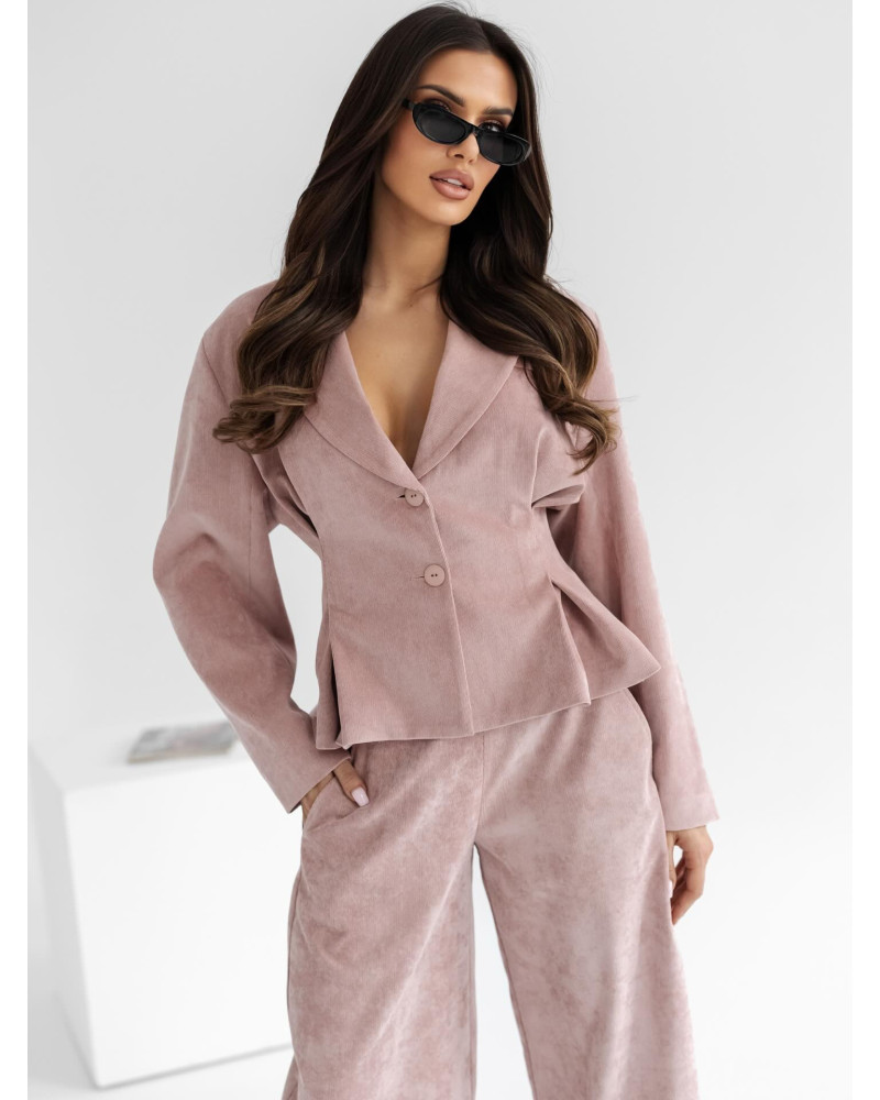 Marynarka sztruksowa By o la la...! różowa