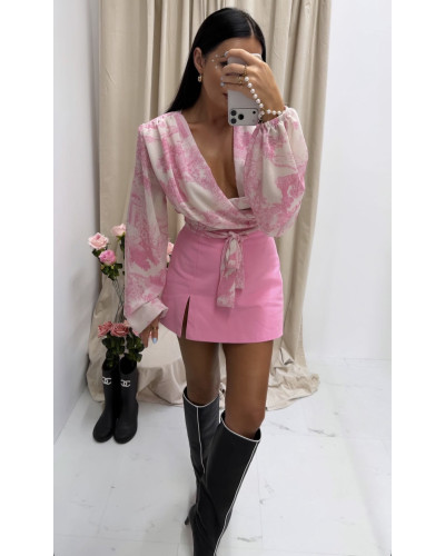 Spódnico spodenki jeansowe La Milla różowe