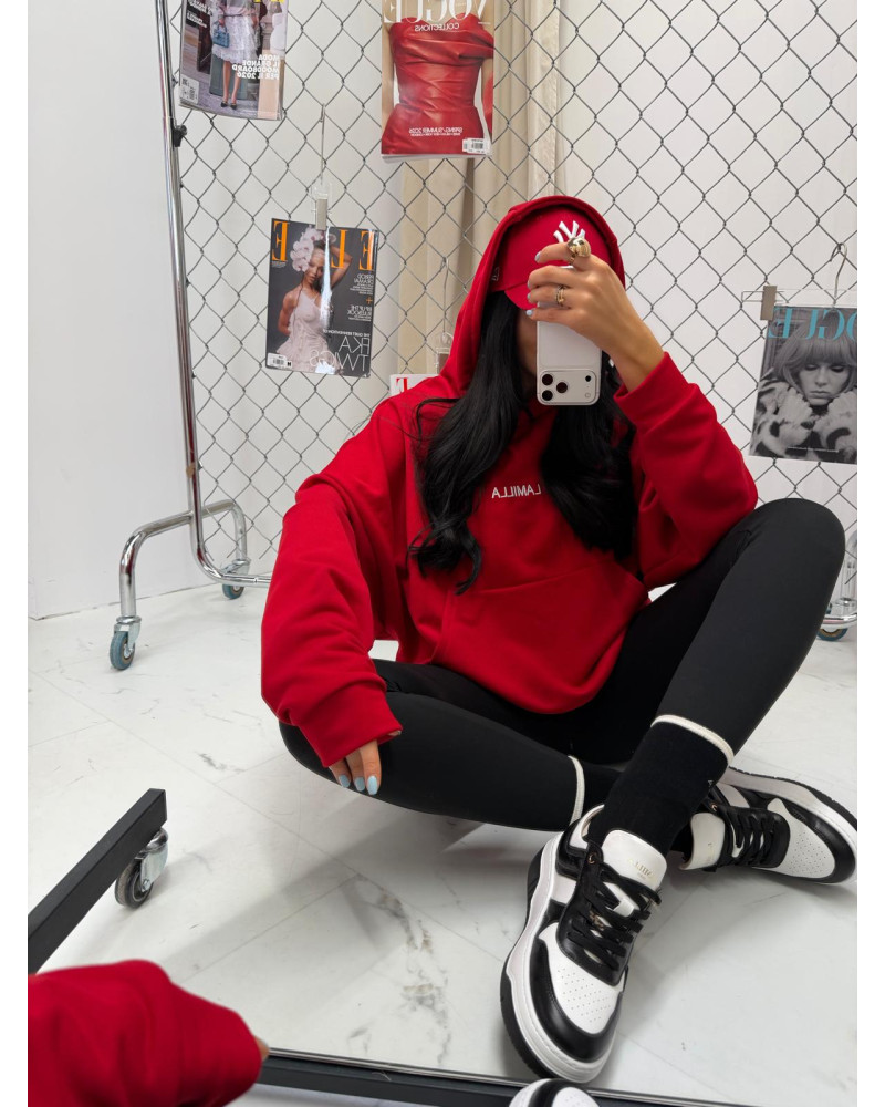 Bluza z kapturem La Milla czerwona