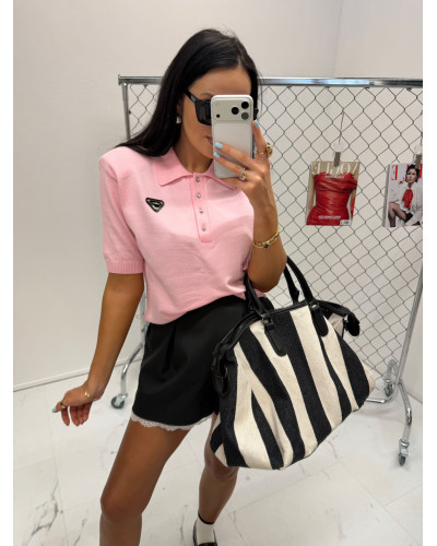 Sweterek polo La Milla pudrowy róż