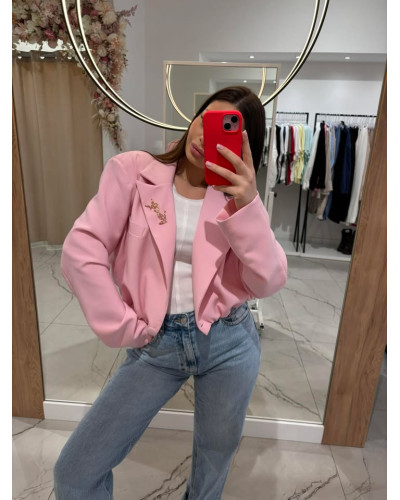 Marynarka bombka Clara różowa