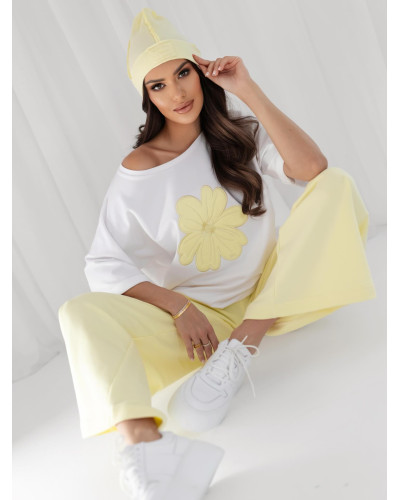 T-shirt stokrotka By o la la...! śmietanowy z sunshine