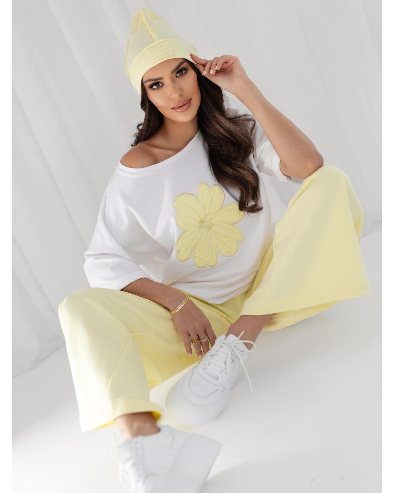 T-shirt stokrotka By o la la...! śmietanowy z sunshine