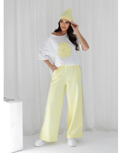 T-shirt stokrotka By o la la...! śmietanowy z sunshine