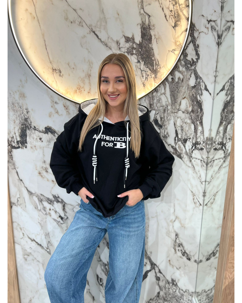 Bluza z kapturem By o la la...! czarna