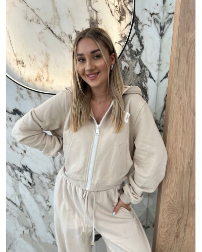 Bluza z kapturem NYC By o la la...! beżowa