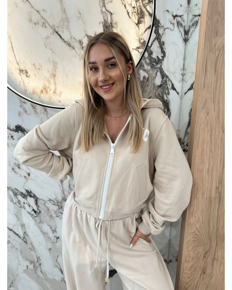 Bluza z kapturem NYC By o la la...! beżowa