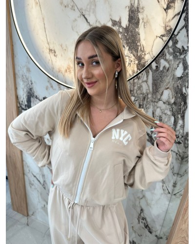 Bluza z kapturem NYC By o la la...! beżowa