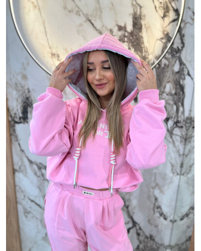 Bluza z kapturem By o la la...!  sugar pink