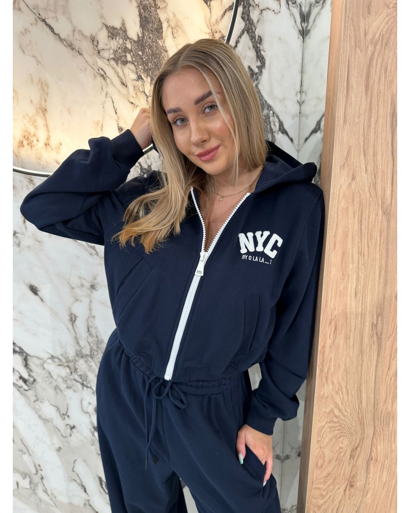 Bluza z kapturem NYC By o la la...! granatowa