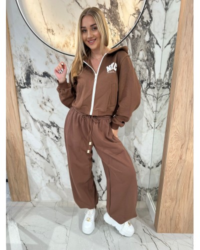 Bluza z kapturem NYC By o la la...! czekoladowa