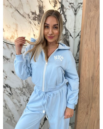 Bluza z kapturem NYC By o la la...! błękitna