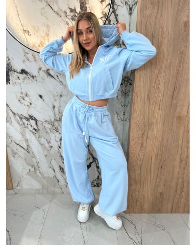 Bluza z kapturem NYC By o la la...! błękitna