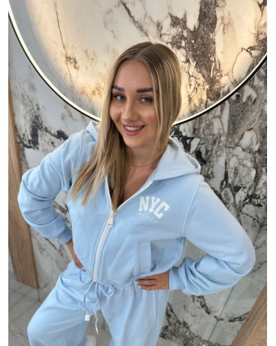 Bluza z kapturem NYC By o la la...! błękitna
