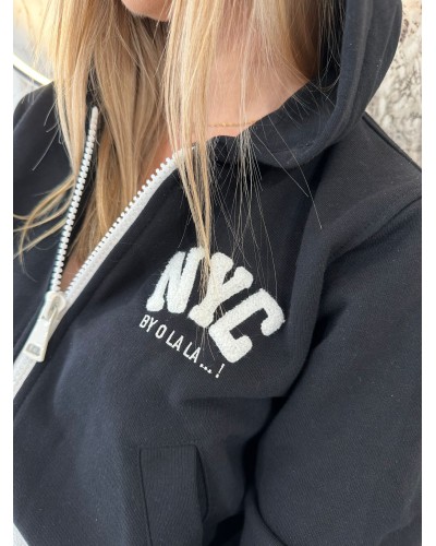 Bluza z kapturem NYC By o la la...! czarna