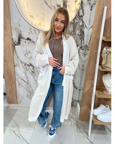 Kardigan w paski By o la la...! kakao