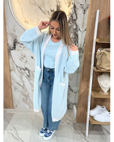 Kardigan w paski By o la la...! blue mint