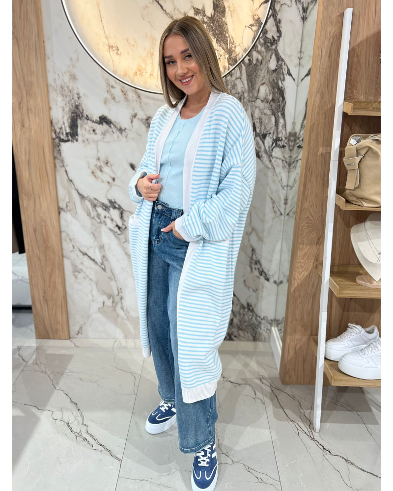 Kardigan w paski By o la la...! blue mint