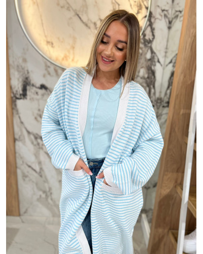 Kardigan w paski By o la la...! blue mint