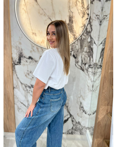 T-shirt BOHO By o la la...! biały z nude