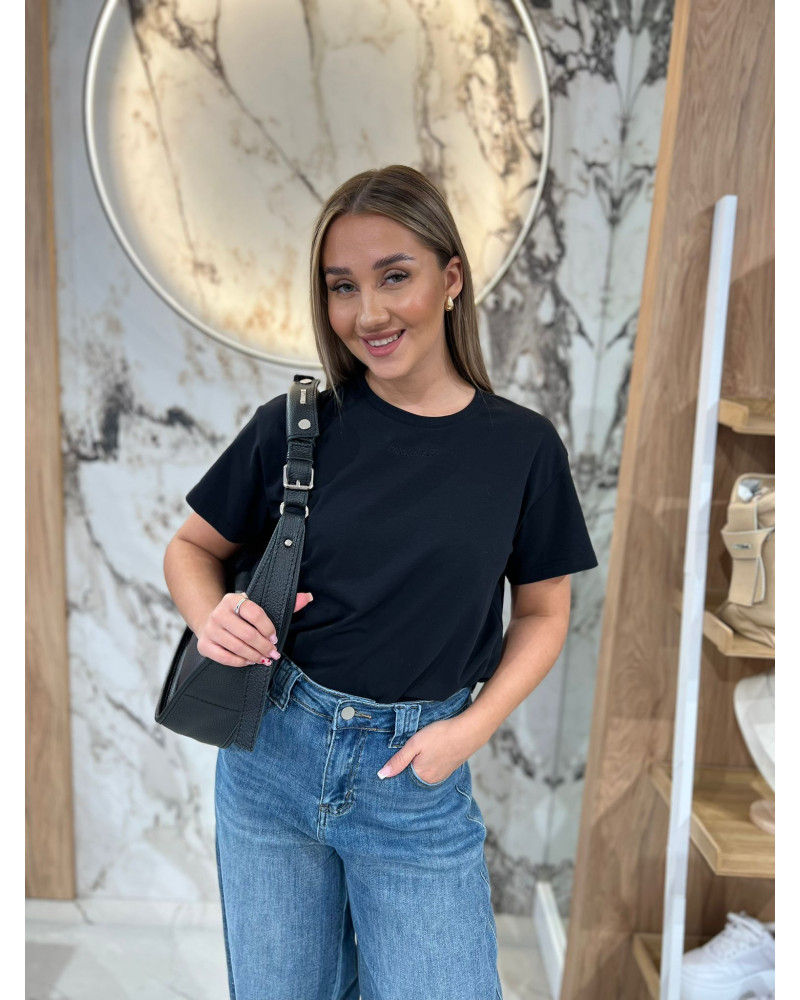 T-shirt z napisem By o la la...! czarna