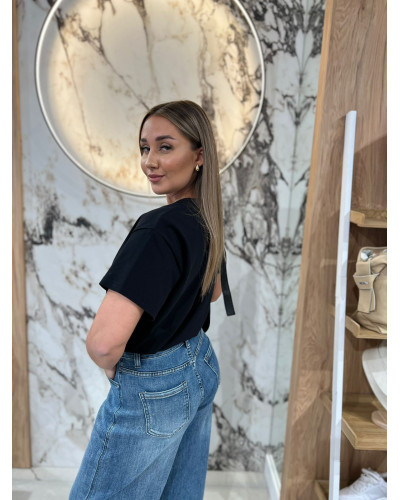 T-shirt z napisem By o la la...! czarna