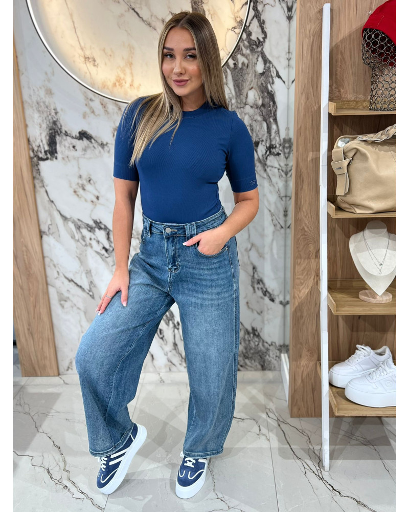 Spodnie jeansowe balony By o la la...! ciemny jeans