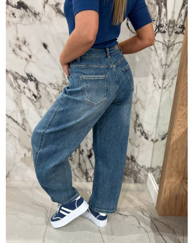 Spodnie jeansowe balony By o la la...! ciemny jeans