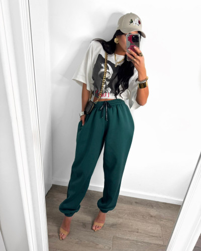 Spodnie dresowe ocieplane La Milla ciemno zielone