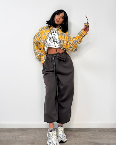 Spodnie dresowe ocieplane La Milla czekoladowe