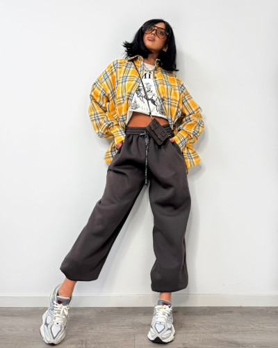 Spodnie dresowe ocieplane La Milla czekoladowe