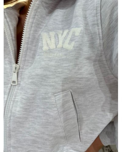 Bluza z kapturem NYC By o la la...! szara