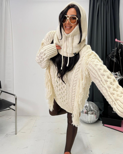 Sweter warkocz La Milla śmietankowy