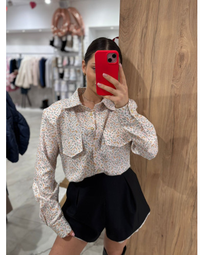 Koszula kwiecista La Milla śmietanowa