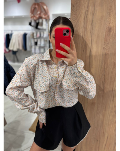 Koszula kwiecista La Milla śmietanowa